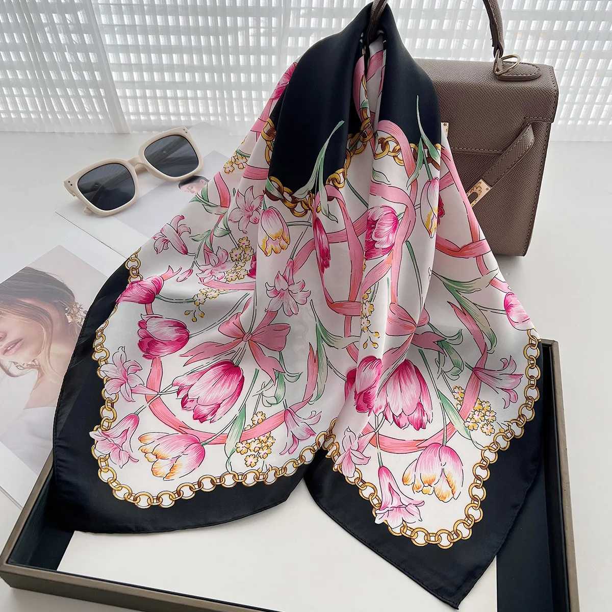 Wens Scarf Soft Stain Neckerchief Fashion Square Scarf For Dr Up Your look Hair Scarf SpringSummer Breathable Band Y251024