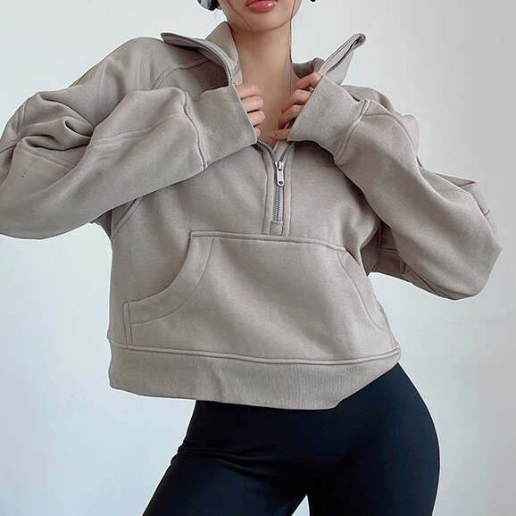 Women Pink White Oversized Zip Hoodie Female Fleece Half Zipper Lapel Sweatshirt Casual Streetwear Basic Warm Thick Pullovers