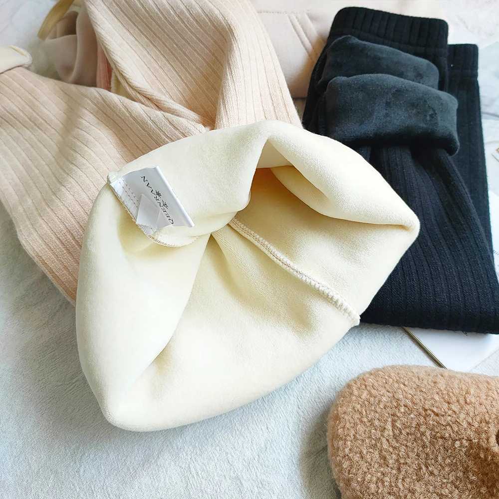 Autumn Winter Cashmere Warm Legging For Girls Slim Pants Kids Plus Velvet Trousers Girls Pant Childrens ClothesT251024