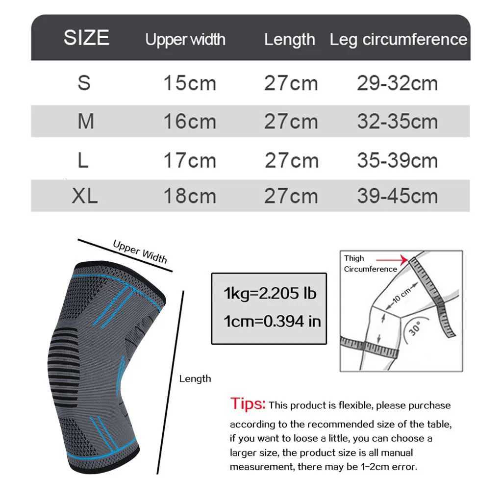 GTUBIKE 1PCS Compression Knee Support Sleeve Elastic Knee Pads Brace Springs Gym Sports Protector Basketball Volleyball RunW251024