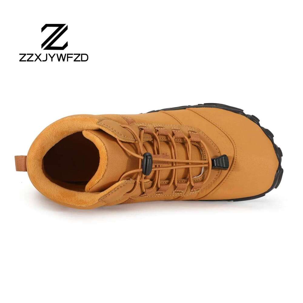Men Winter Plush Waterproof Snow Cotton Boots Barefoot Women Warm Fur Anti Slip Big Size Trekking Hiking Shoes