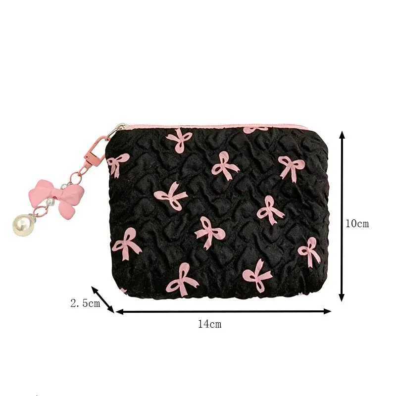 New Ins Student Dormitory Storage Bag Butterfly Knot Small and Portable Makeup Bag Large Capacity for Traveling and WashingT251024