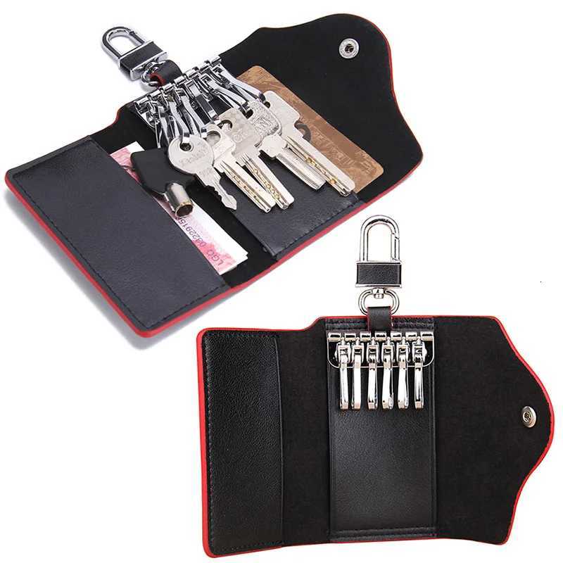 CONTACTS Mens Genuine Leather Key Wallets Fashion Housekeeper Key Holders Male Keychain Casual Key Case For Men Key Rings Z251023
