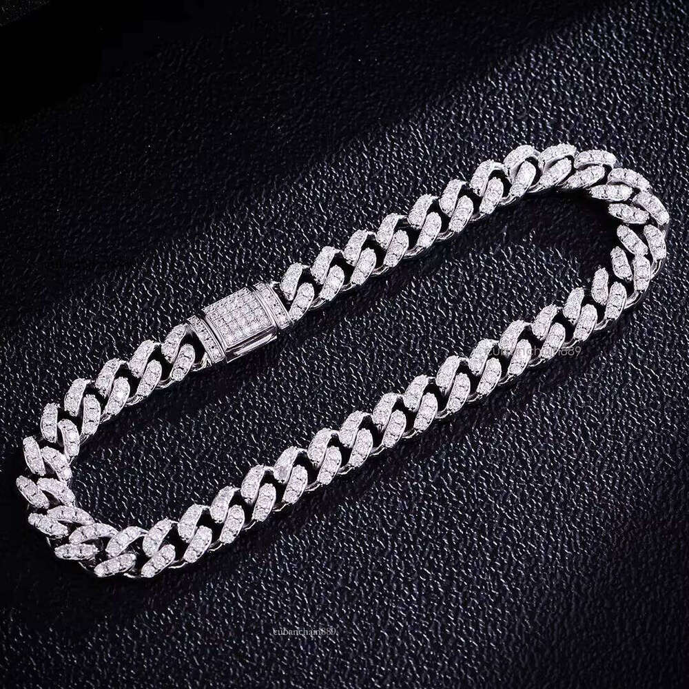 Necklace Mossinate Dia Iced Out Stylish Men's Necklaces Sier Moissanite Cuban Link Chain