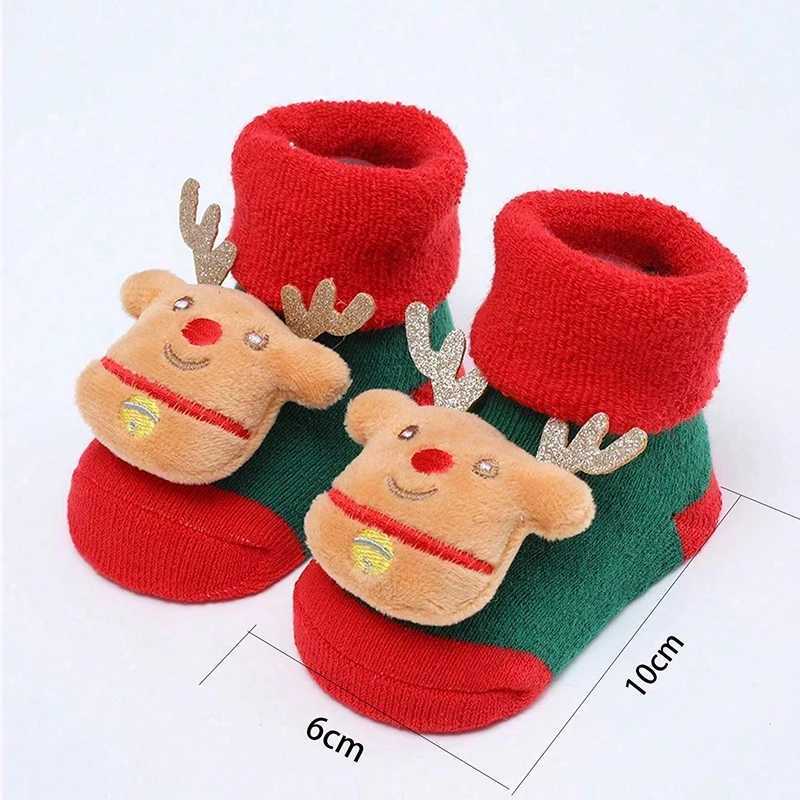 Kids Christmas Socks For 012Months Childrens Short Socks Girls Boys Winter Warm Cotton Toddler New Year Gift Santa Claus Socks J251024