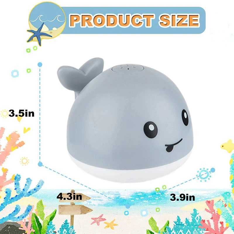 Baby Bath Toys Whale Automatic Bathroom Toy Sprinkler Light Up Bath Toys for Baby 618 Months Bathtub Fountain Spray Water Toy J251023