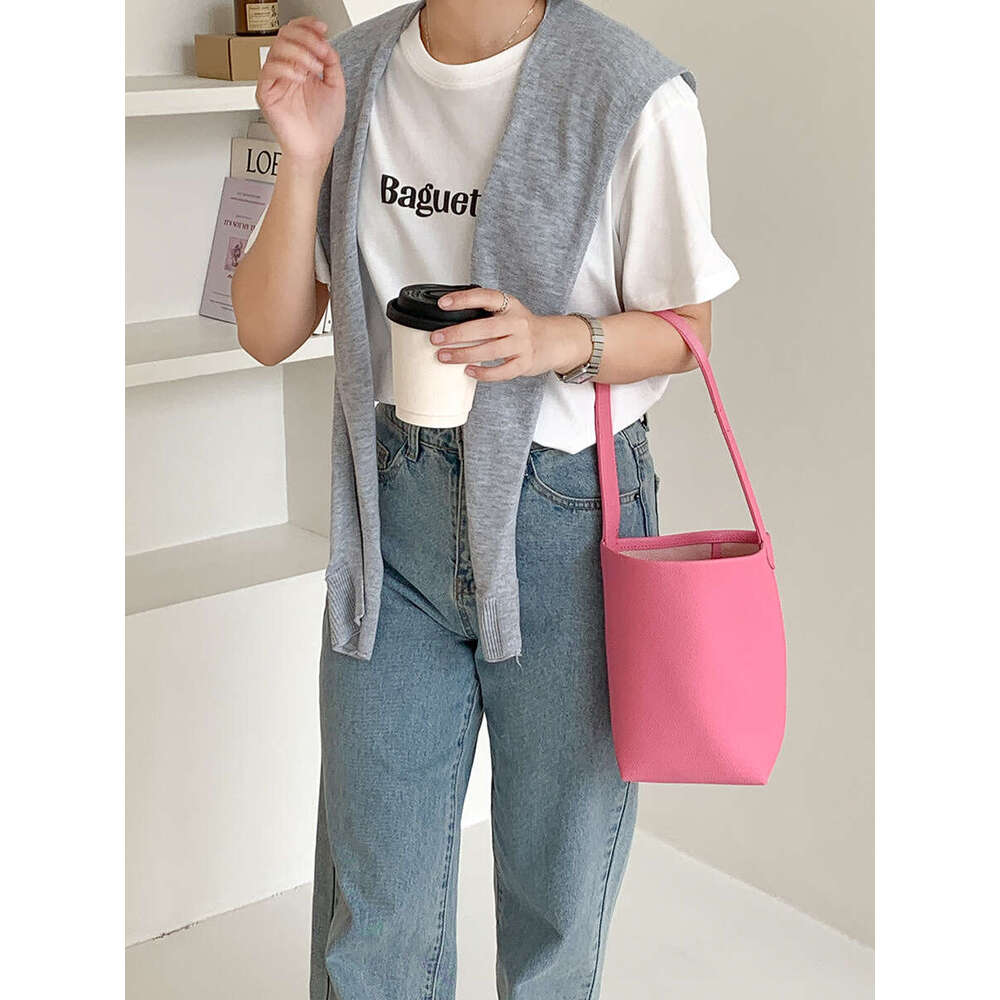 Handheld Bucket Work Commute PU Candy Color Cylinder Versatile Fashion Spring Summer New Single Shoulder Bag For Women B5