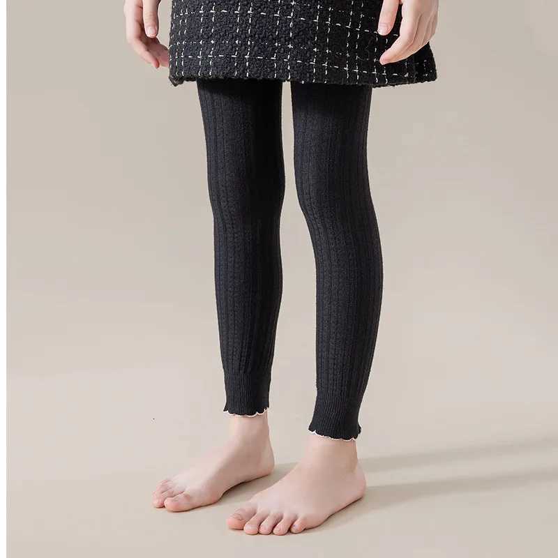 Spring Autumn Baby Girls Stretch Tight Leggings Cotton Solid Ruffle Ribbed Toddler Kid Pants For 0 to 12 YearsT251024