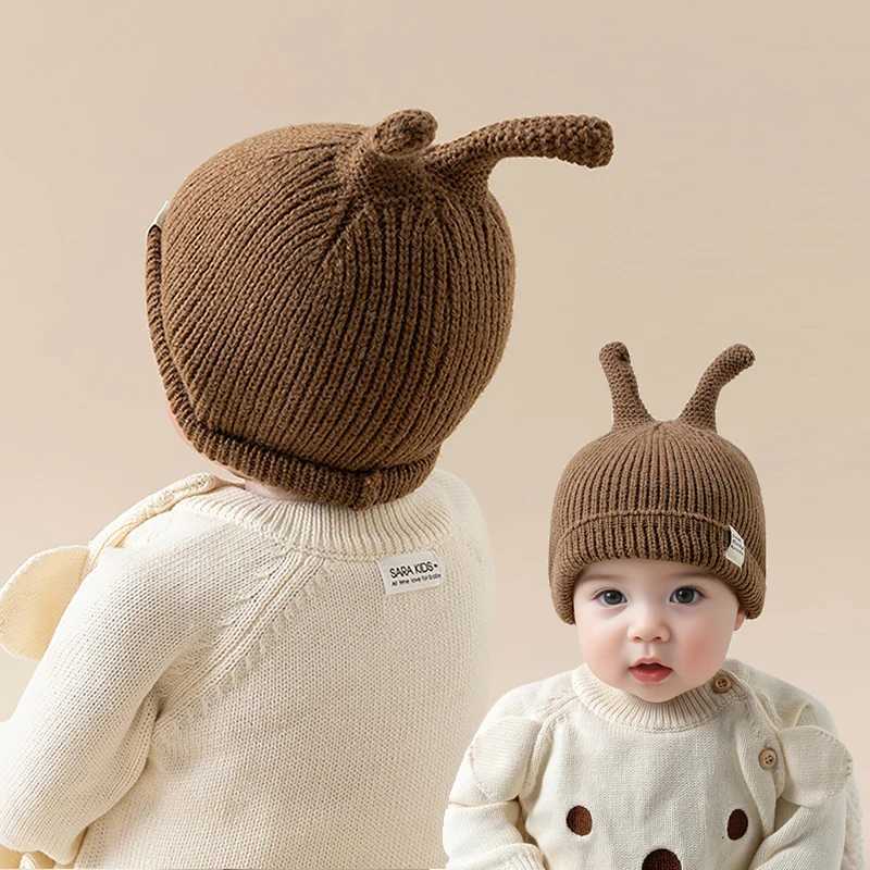 Cute Tentacle Knitted Hat for Baby Winter Warm Pullover Cap Solid Color Woolen Crochet Bonnet 14Year Boy Girl Children BeaniesL251024