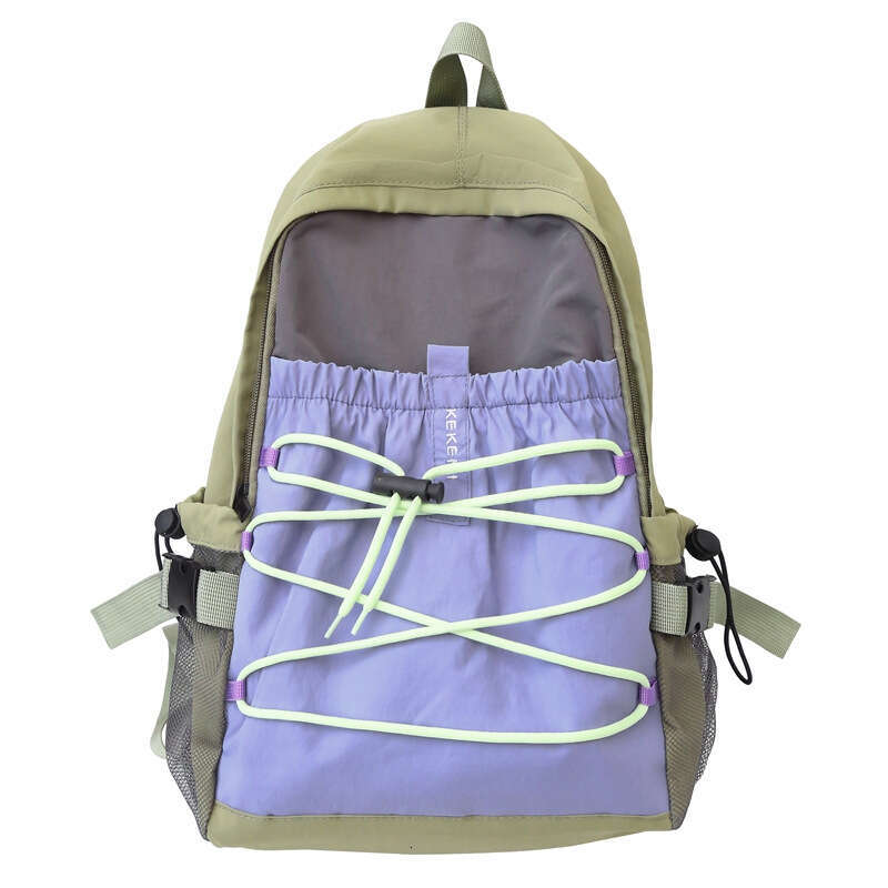 Simple Color Block Fashionable Travel Hiking Small Backpack High Value Middle And High Student School Bag High Quality