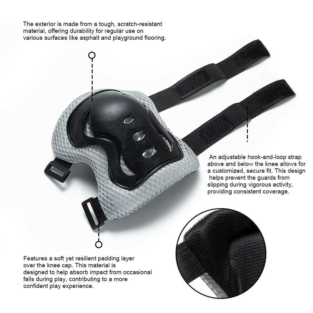 7PCS Kids 6Piece Protective Gear Set Adjustable HelmetKnee Elbow PadsWrist Guards for Skateboard Scooter Roller SkatingW251024