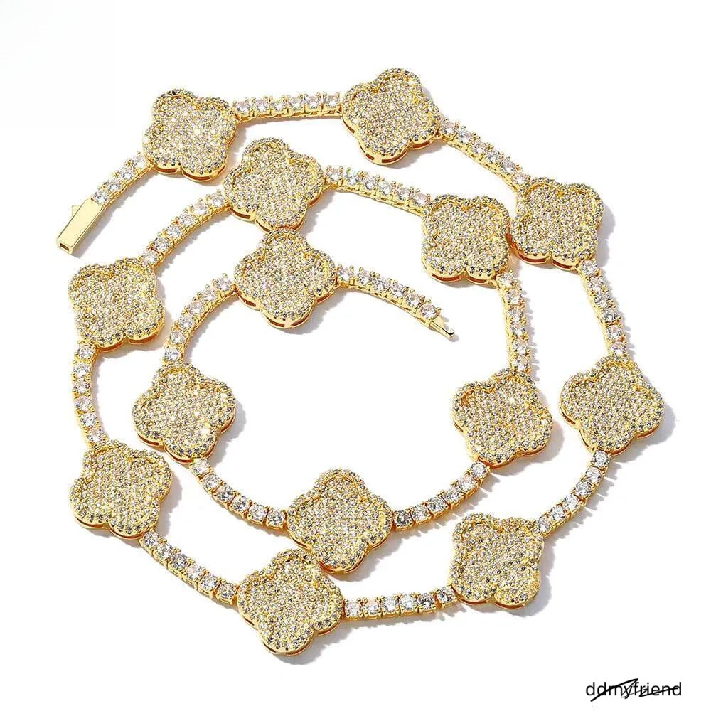 Iced Out Tennis Chain Micro Pave Cubic Moissanite Necklace: Wholesale Bling Dia Hip Hop Jewelry For Women Party Gift Ddmyfriend
