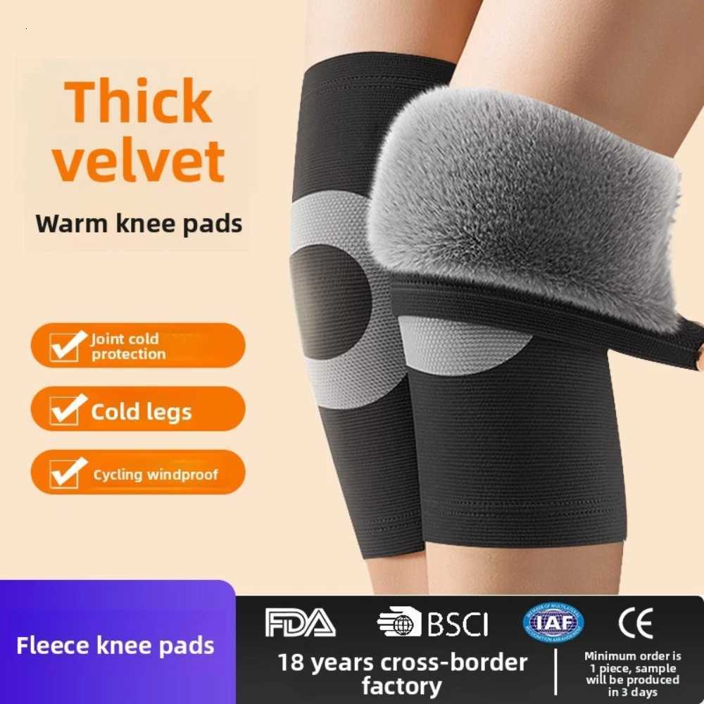 Winter Autumn Warm Knee Pads Thick Rabbit FurLike for Running Elderly with Cold Legs Joint ProtectionW251024