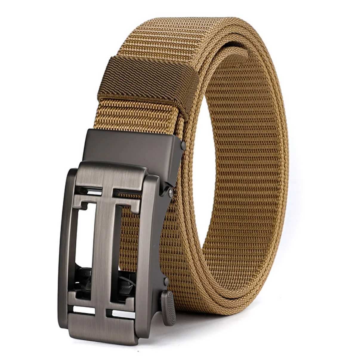 Unisex Belt 4 mm Thick 35 cm Wide Casual Canvas Belt Outdoor Alloy Automatic Buckle Belt C251024