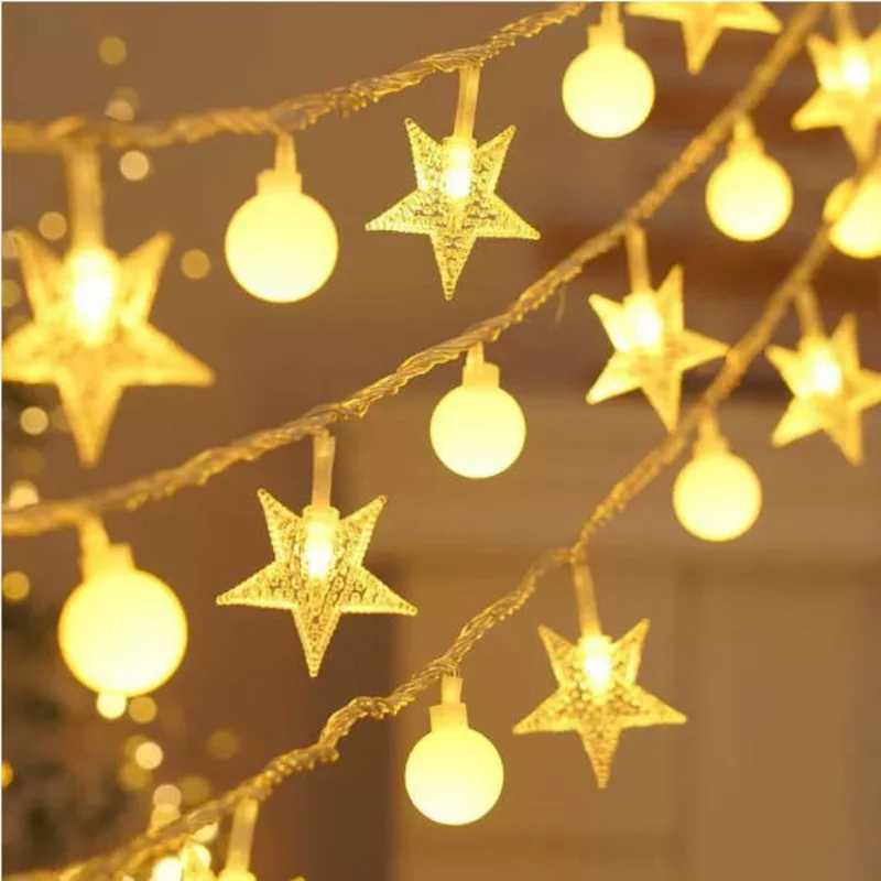 3M Christmas Lights Snowflake Strings Lights Fairy Lights Star Ball LED Lamp for Home Christmas Tree Garden Decorations Supplies C251024