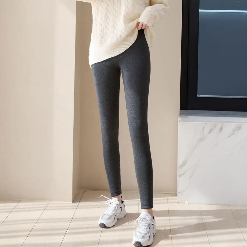 Winter Leggings High Waist Slim Butt Lifting Thickened Velvet Leggings Solid Color Warm Slimming Leggings Autumn Winter Tights 251018