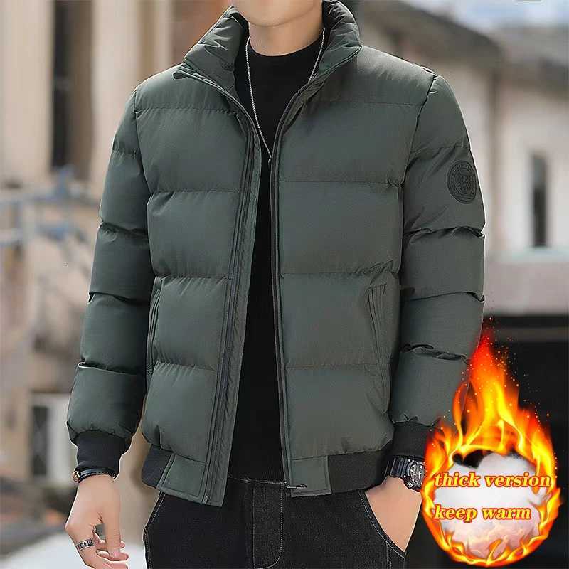 Autumn Winter Stand Collar Padded Jacket Mens Thick Warm Fashion Down Parka Coat Men Business Casual Puffer Jackets Clothing Z251024