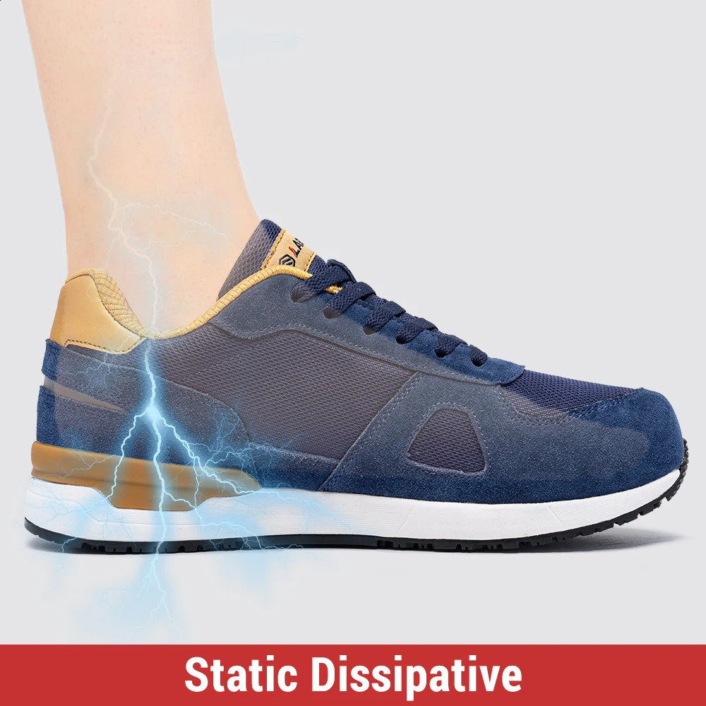 LARNMERN Men Steel Toe Shoes Antistatic Safety Shoes Women Composite Breathable Slip On Work Sneakers Industries Protection 251023