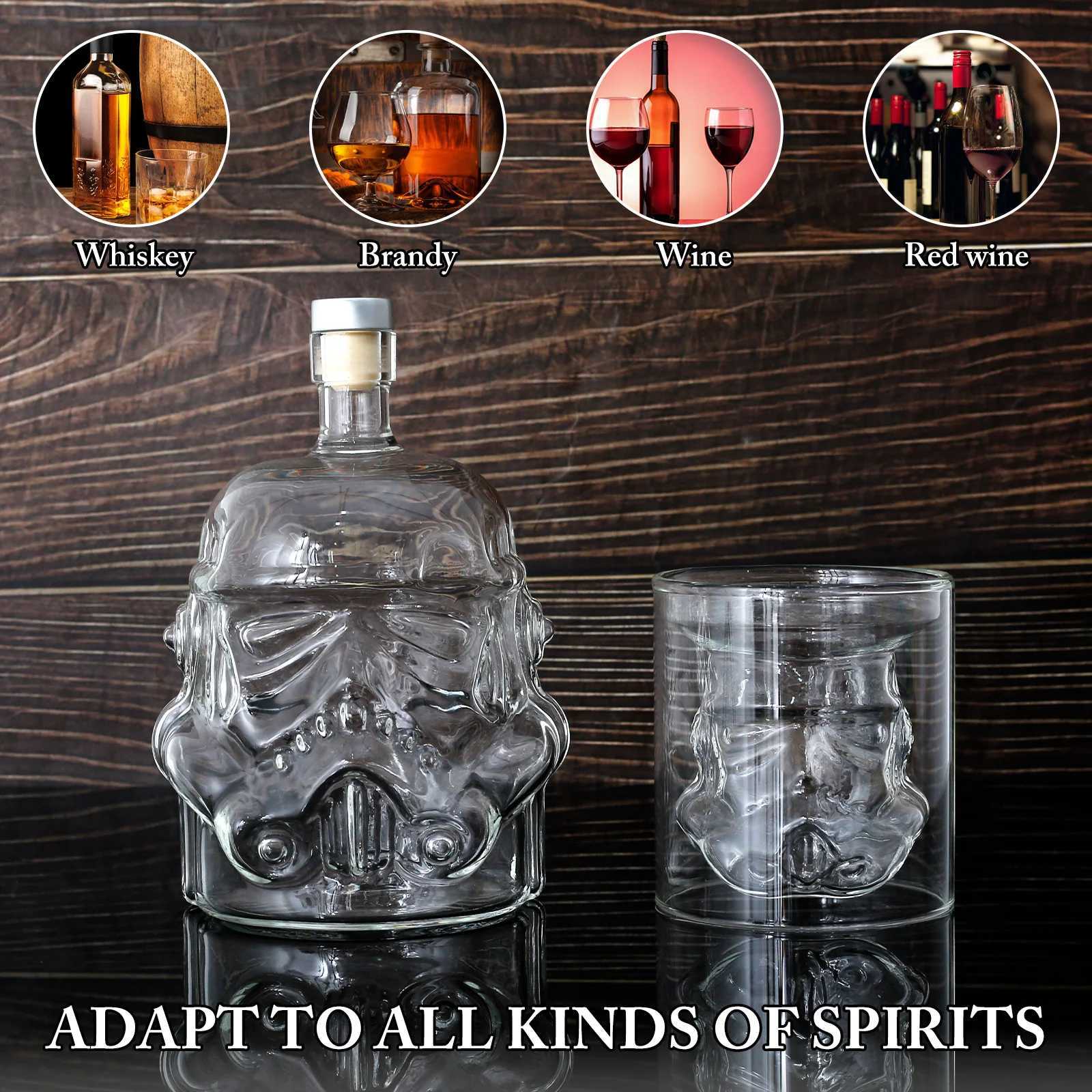 Whiskey Decanter with 2 es 750ml Transparent Wine Decanter Creative Bourbon Decanter and Set Whiskey Decanter Y251024