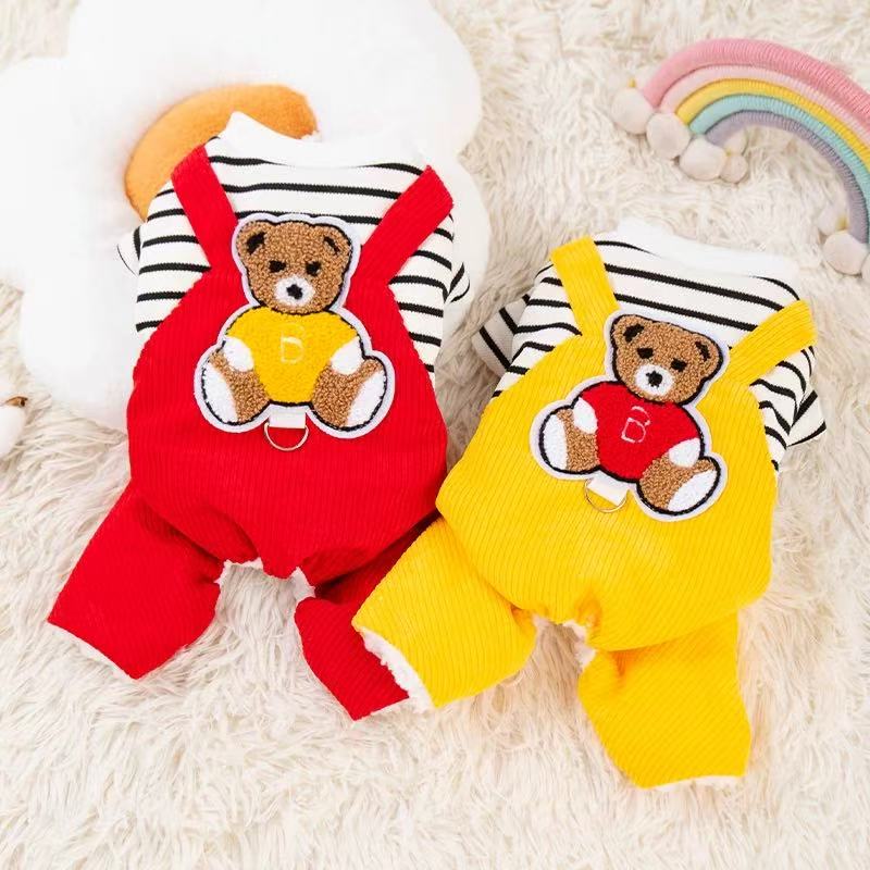 T1820 Dog Clothes Winter New Warm Bichon Teddy Pomeranian Small Dog Cotton-padded Coat Cat Anti-shedding Cute Sweatshirt