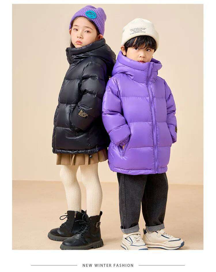 Children's Feather Winter New Parent-Child Clothing Duck Down Silk Boys And Girls Children Thickened Jacket