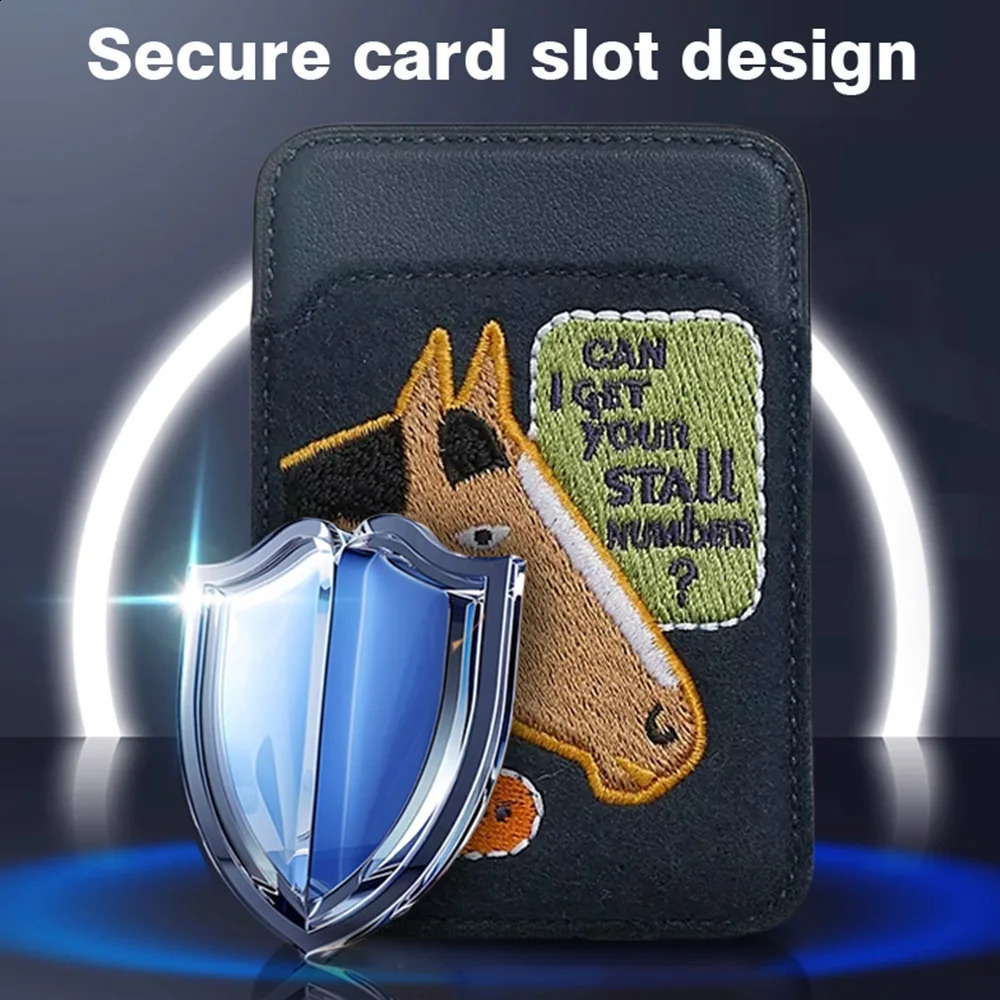 Leather Card Holder Magnetic Credit Card Protective Case GPS Antilost Mobile Phone Bag Ultrathin For iPhone16 15 14Pro 251023