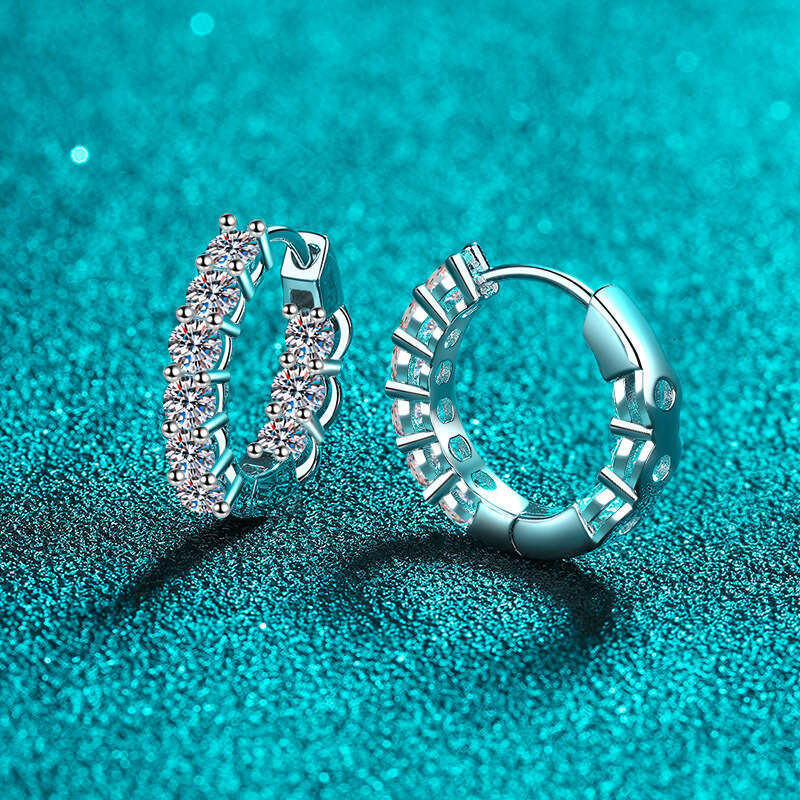 DHCollections-- Sterling Sier Earrings for Women Moissanite Ear Studs Plated with PT950 Gold Trendy Style