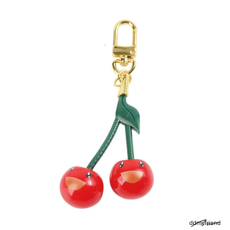 Smiley Face & Crystal Cherry Keychain - Resin Car Pendant Ornament For Women, Exquisite Fashion Accessory Ddmyfriend