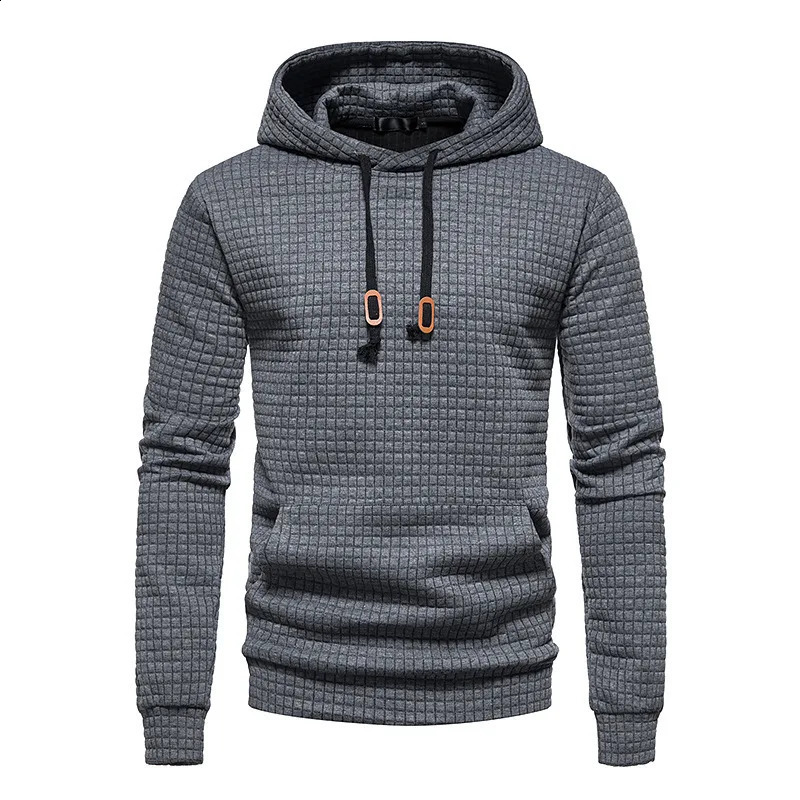 2025 AutumnWinter mens jacquard plaid hoodie long sleeve warm color hooded sweatshirt coat Slow running 251018