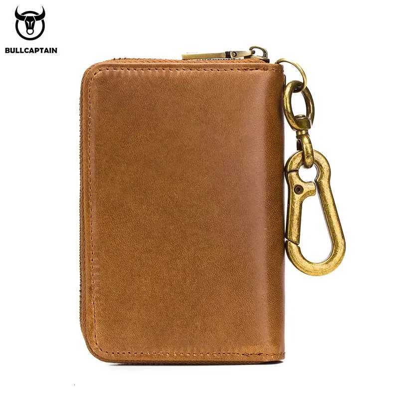 BULLCAPTAIN Genuine Leather Mens Key Card Holder High Quality Multifunctional Car Key Chain Wallet Mini Card Holder Key Holder Z251023