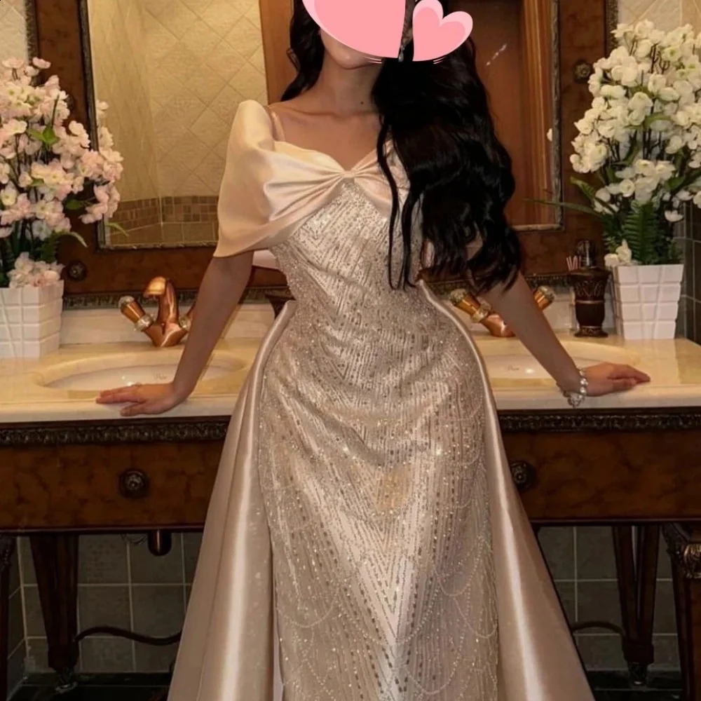 Cathy Rose Red Bow Shawl Off the Shoulder vestidos de noche Mermaid Beading Party Dresses FloorLength Customized Prom Dress 251023