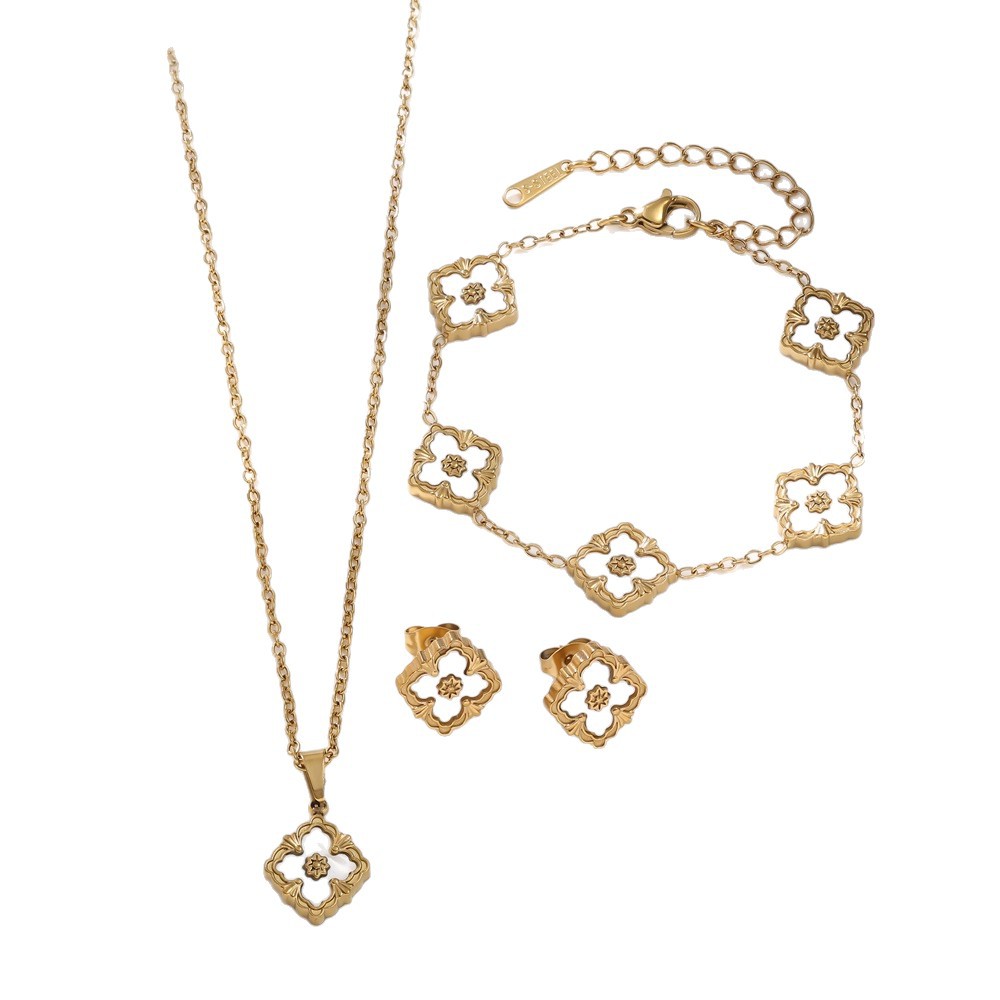 Designer Necklace For Women's Earrings Titanium Steel Colorful Earrings Necklace Bracelet Collection Personality Simple Style Luxury Fashion Neck