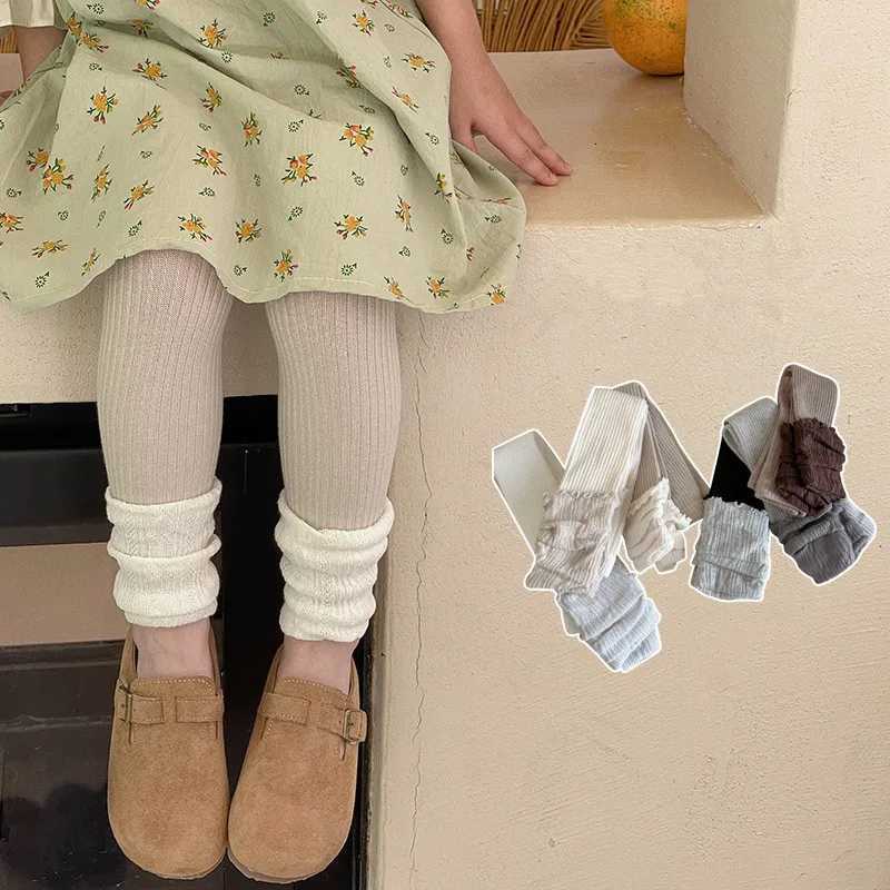 Autumn Girls Tights Pants Kids Leggings Cute Fashionable Solid Color Casual TrousersT251024