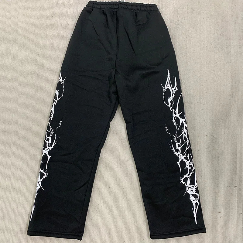 Y2K Women Elastic Waist Fitness Vintage Harajuku Leisure Straight Pants American Street Fashion Creative Goth Pattern Sweatpants 251020