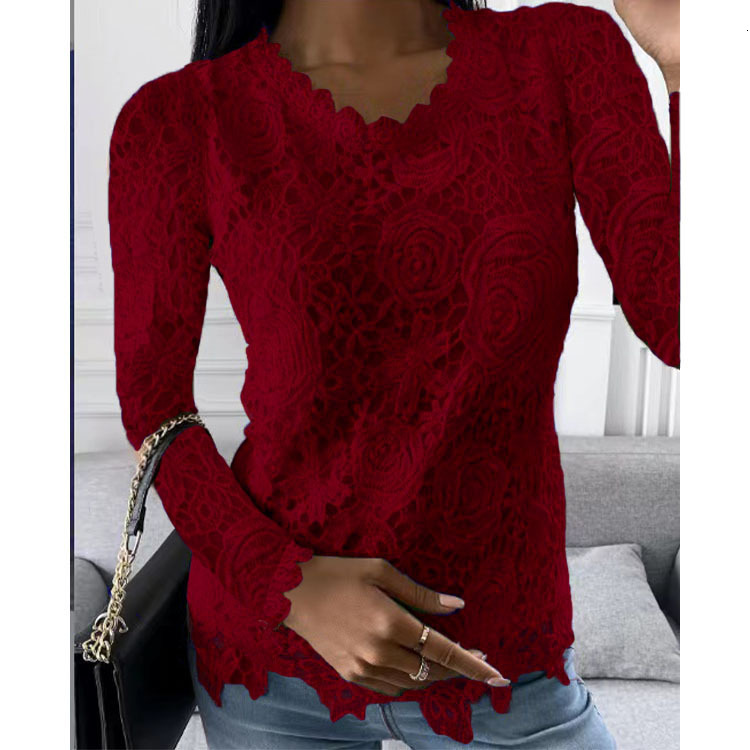 Women's New Autumn Winter Lace Long Sleeve Top