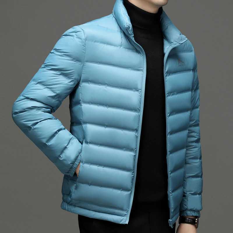 Autumn and winter light down jacket Mens highend stand collar lightweight down jacket White down warm jacket Z251024