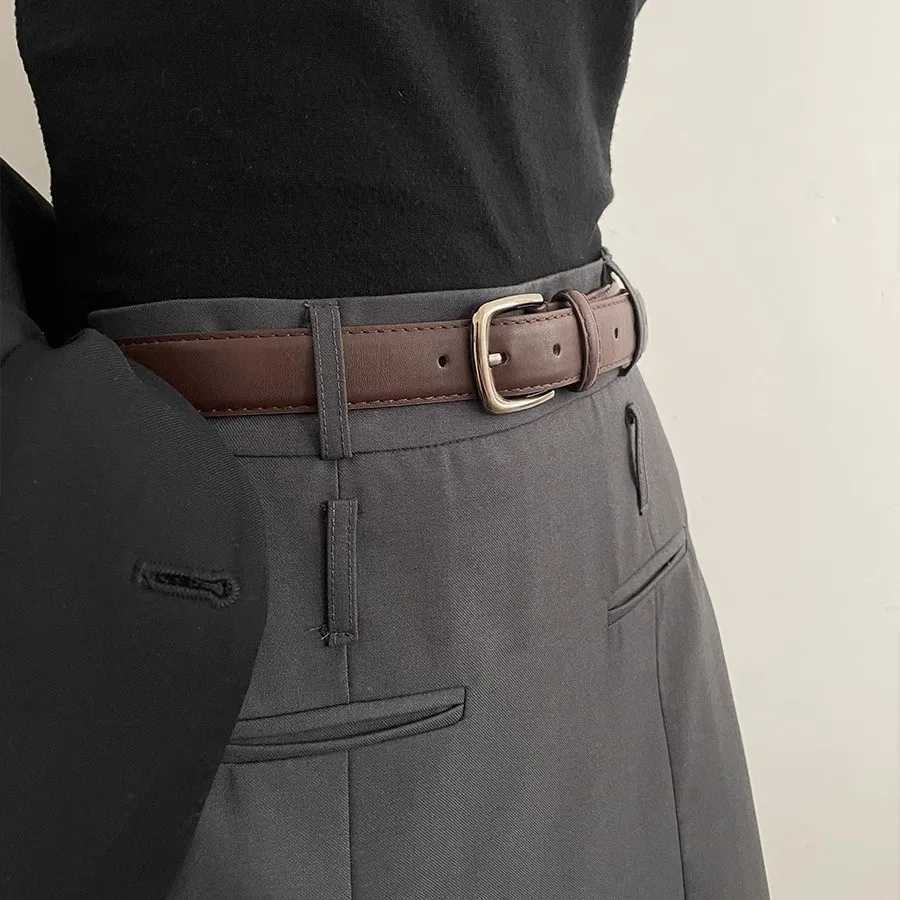 28x108cm PU Leather Belt for Women Vintage Summer Silver Buckle Belt Korean Female Jeans Coat Dress Waistband Mens Waist Belt W251024