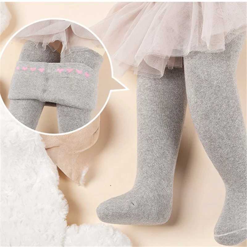 Baby Girl Cotton Tights Winter Terry Thicken Children Pantyhose Heart Print Tights for Girls Toddler Leggings SuitableT251024