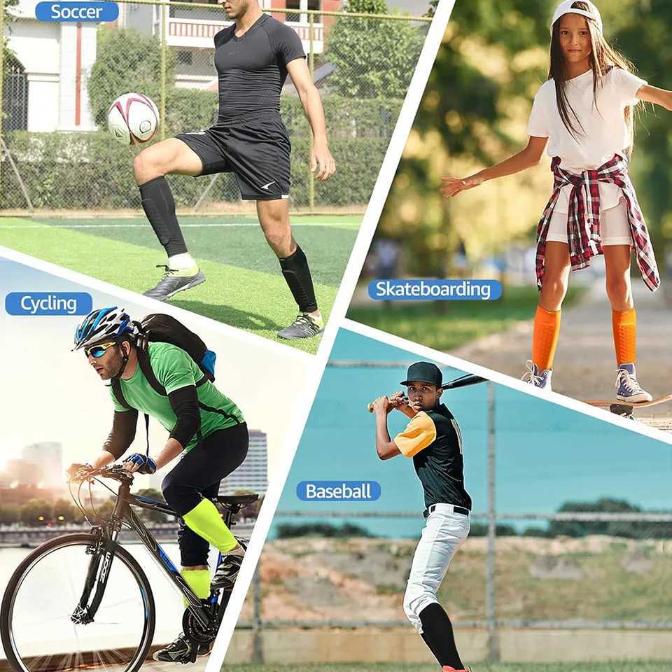 Loogdeel Breathable Leggings Youth Adult Soccer Shin Guard with Honeycomb Pads for Impact Resistant Calf for AnticollisionW251024