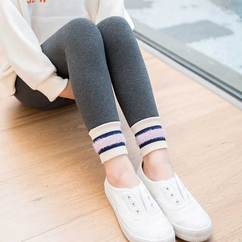 Children Leggings Winter 2023 Pants for Kids Plus Velvet Girls Trousers Skinny Leggins for Baby Teenager Bottom ClothingT251024