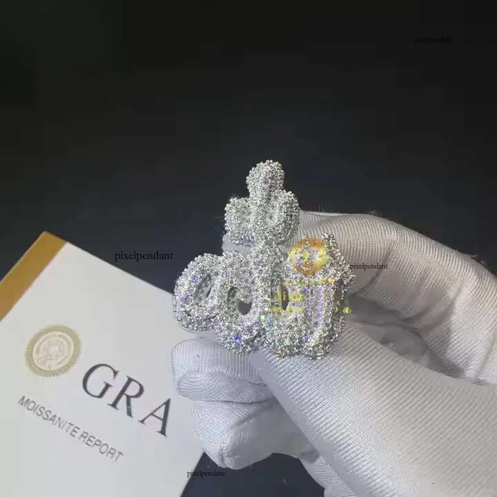 Ready to Ship Lan Dia Custom Sier Vvs Moissanite Iced Out Hip Hop Jewelry Mens Ring