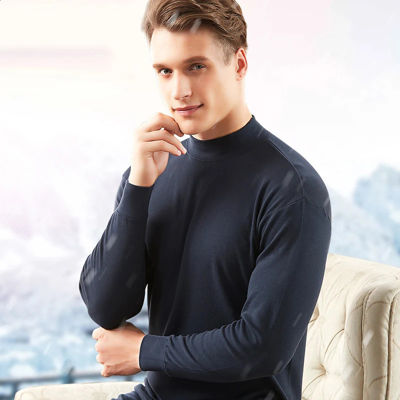 Turtleneck Undershirt MEN Cotton Blouse Long Sleeve Thermal T Shirt Homme Manche Longue Termal Hombre Camisetas Termicas Para 251018