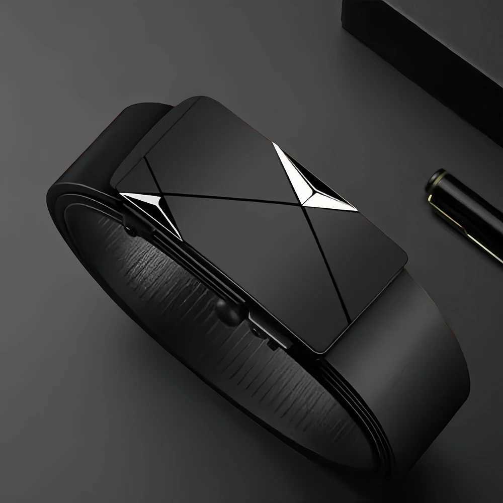 New Mens Automatic Buckle PU Belt Fashion Matching Mens Business Casual Belt Trendy Waist Accessories C251024