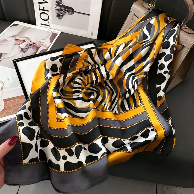 70cm Zebra Print Leopard Dot Printed Scarf Wen Geetric Colorblocking Imitation Silk Scarf Retro Versatile scarf Shl Y251024