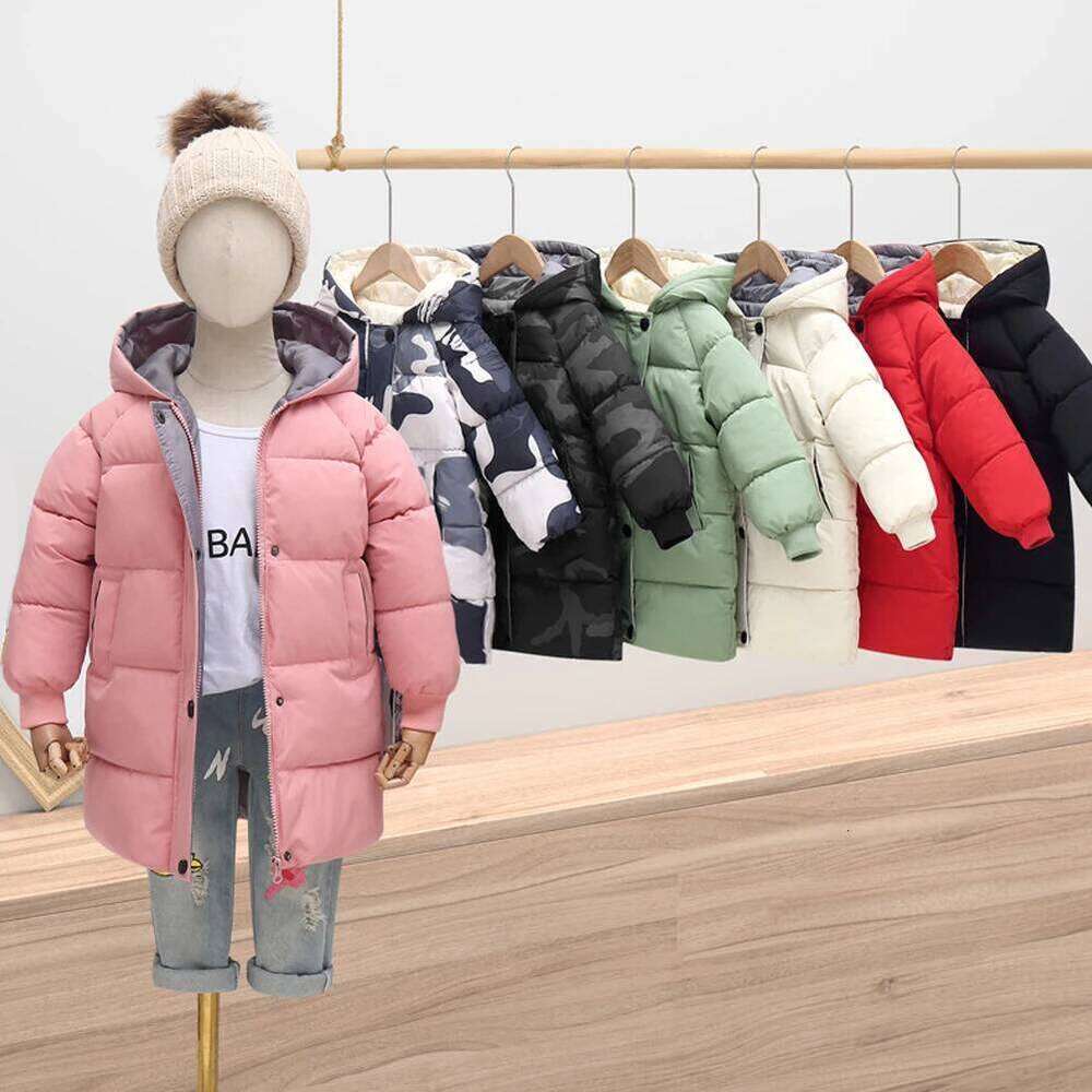 Boys Girls Down Cotton Coat Hooded Kids Padded Puffer Jackets Casual Winter Outerwear Warm Thick Children's Parka Overcoat