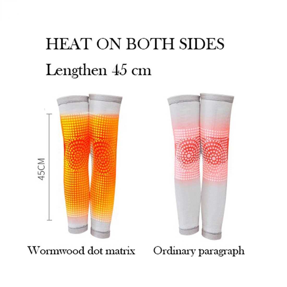 2PCS Wormwood Self Heating Knee Sleeve Warmer Knee Pad Women Men Older Arthritis Joint Pain Relief Tendonitis Injury RecoveryW251024