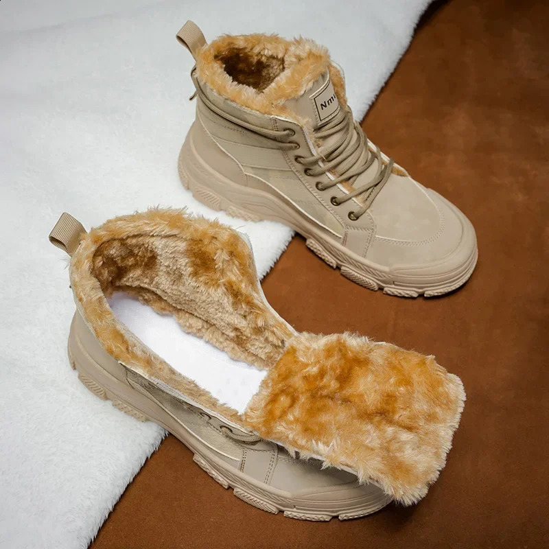 Winter Comfortable and Fashionable Trend Warm and Plush Casual Versatile Sports Anti Slip Mens Short Boots 251023