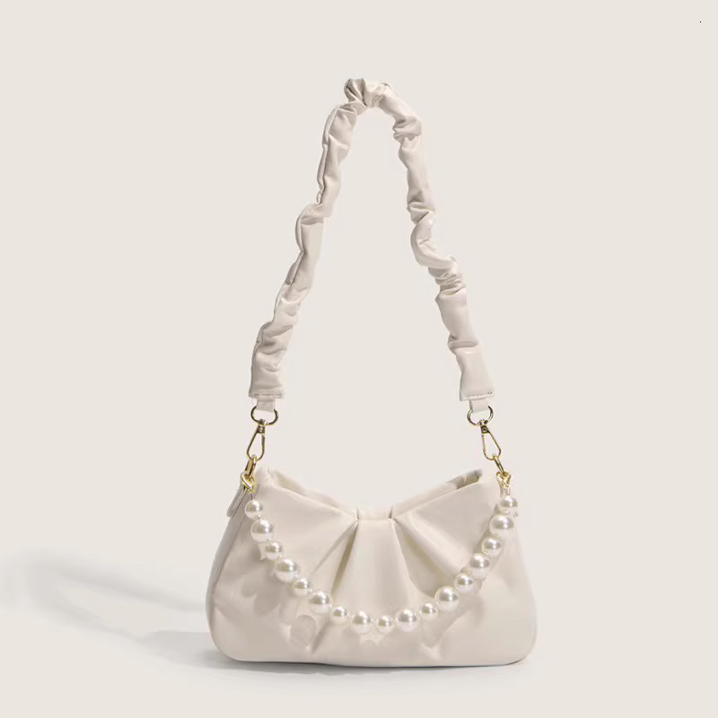 Luxury Brand Designer Bag Soft Leather French Niche Cloud Bag For Women Trendy High-End Pleated Underarm Bag Versatile Crossbody Bag Summer French Sty
