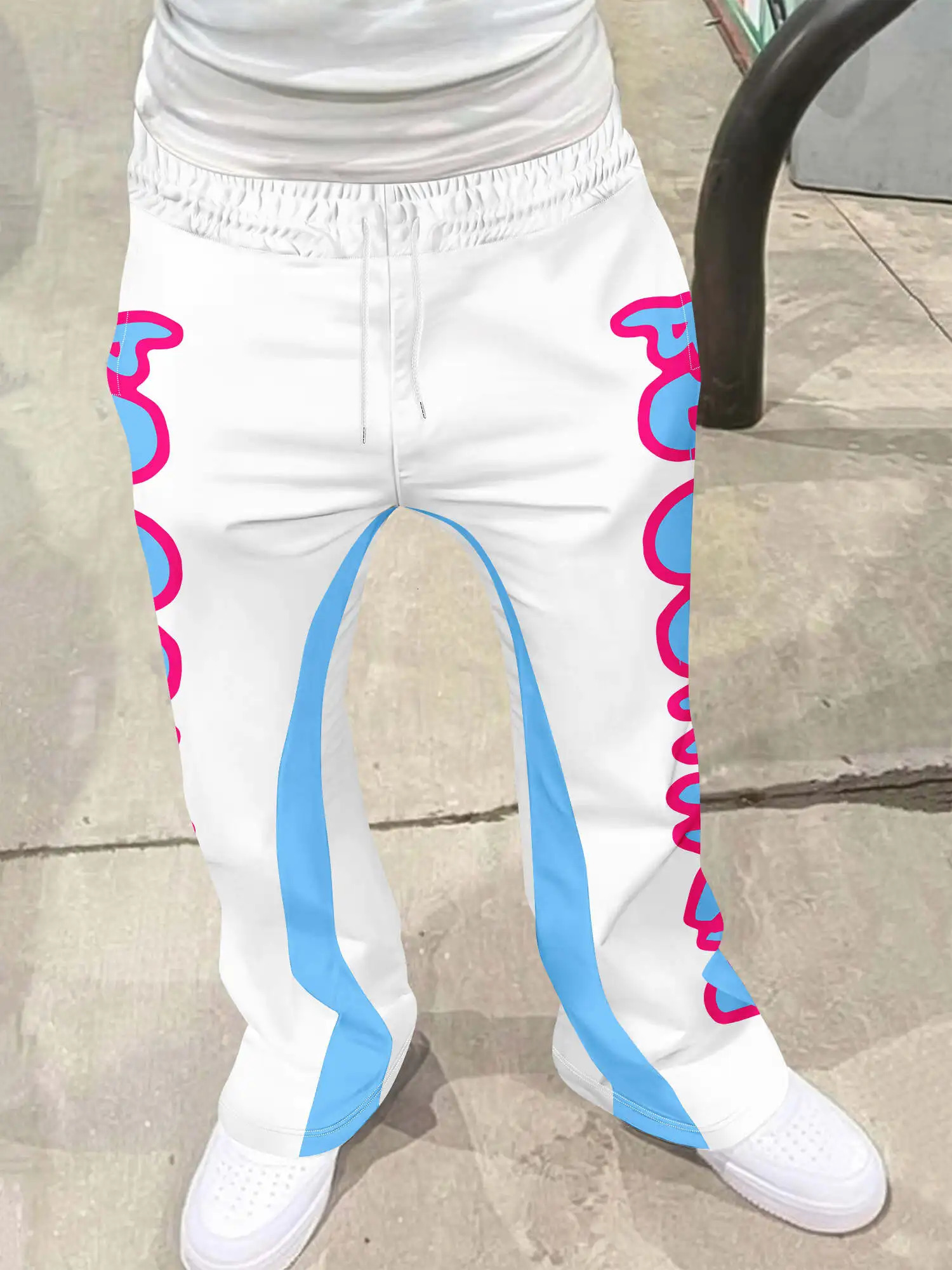 Y2k Flared Pants Men Loose 3D Print Trousers Casual Sweatpants Mid Waist Sporty Female Clothes Streetwear Hip Hop Vintage Pants 251020