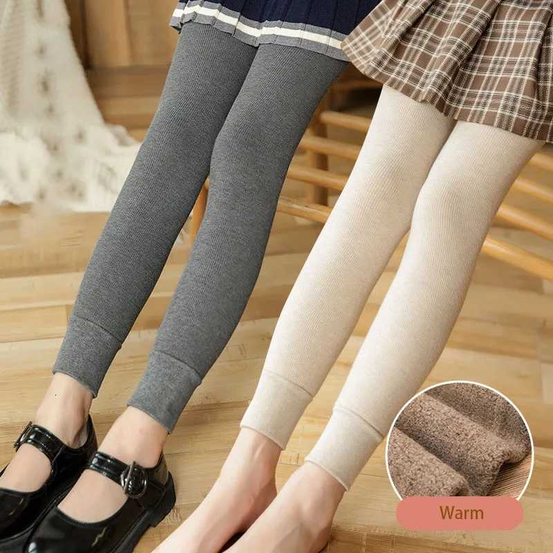 MILANCEL Autumn Winter Kids Leggings 312 Y Korean Style Warm Base Tights Girls Fleece Lining Thick Ninepoint Pants T251024